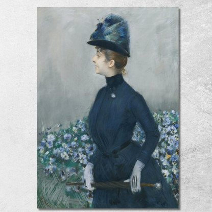 La Donna Con I Fiori Ritratto Di Mathilde See Paul César Helleu pch16 quadro stampato su tela