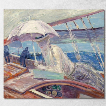 La Signora Helleu A Bordo Dello Yacht Bird Paul César Helleu pch22 quadro stampato su tela