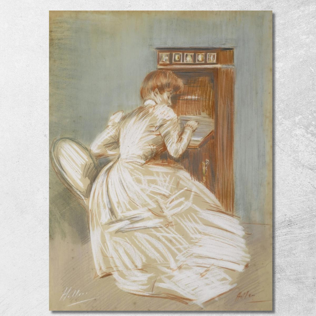 Madame Helleu Al Suo Segretario Paul César Helleu pch24 quadro stampato su tela Madame Helleu Al Suo Segretario Paul César Helleu pch24 quadro stampato su tela