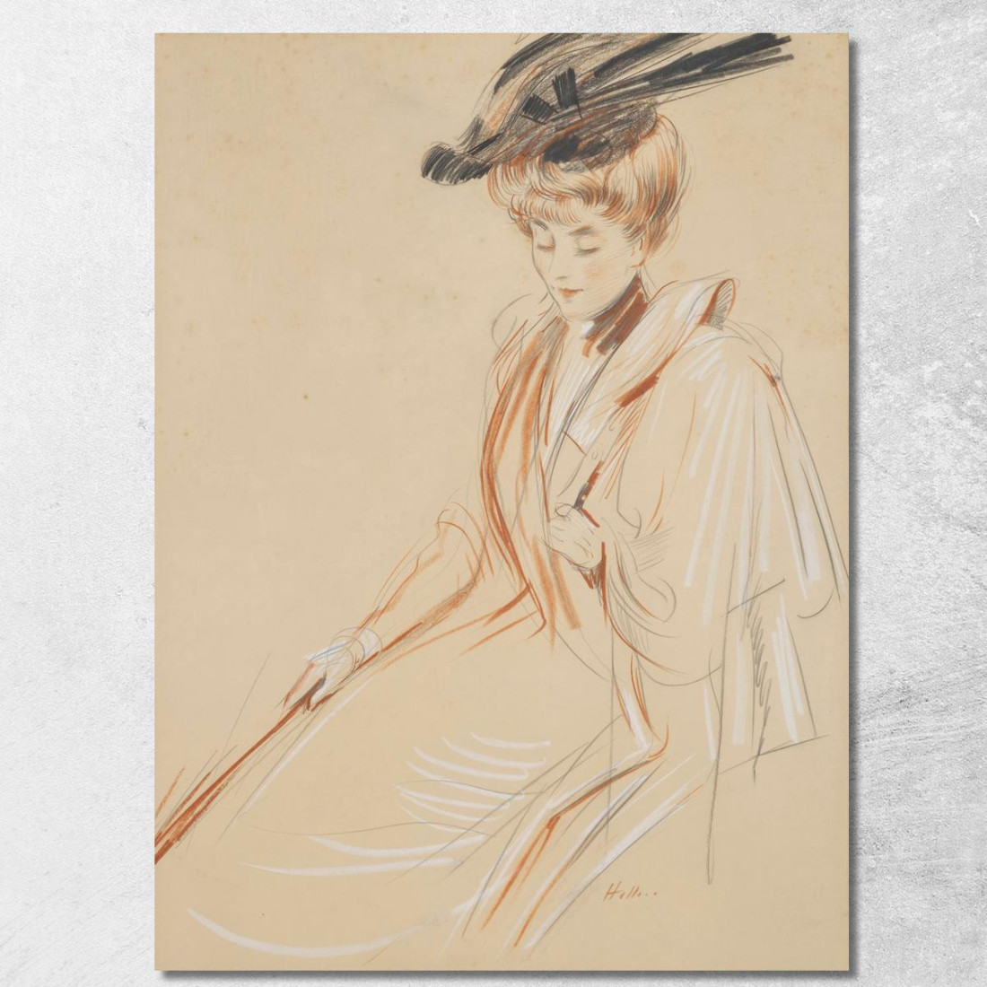 Ritratto Di Donna Con Cappello Piumato 2 Paul César Helleu pch33 quadro stampato su tela Ritratto Di Donna Con Cappello Piumato 2 Paul César Helleu pch33 quadro stampato su tela