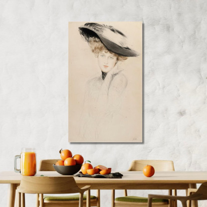 Ritratto Di Donna Con Cappello Paul César Helleu pch35 quadro stampato su tela