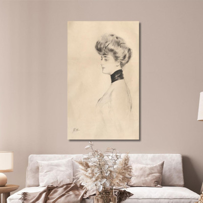 Ritratto Di Donna Con Girocollo Nero Paul César Helleu pch36 quadro stampato su tela