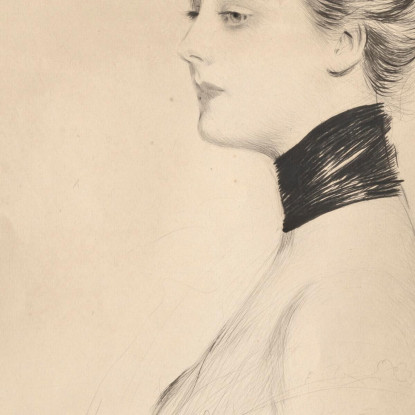Ritratto Di Donna Con Girocollo Nero Paul César Helleu pch36 quadro stampato su tela