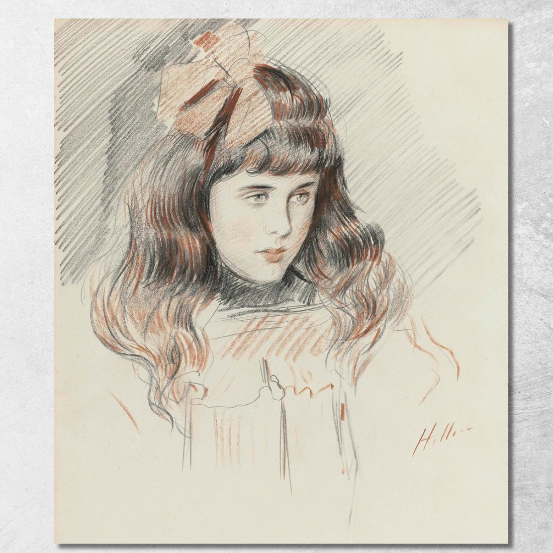 Ritratto Di Ellen Helleu La Figlia Dell'Artista Paul César Helleu pch47 quadro stampato su tela Ritratto Di Ellen Helleu La Figlia Dell'Artista Paul César Helleu pch47 quadro stampato su tela