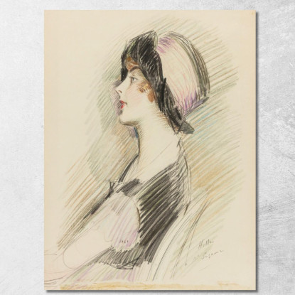 Profilo Di Una Giovane Donna Paul César Helleu pch51 quadro stampato su tela