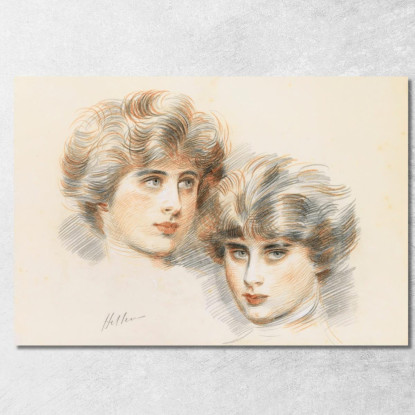 Studi Per Il Viso Di Ellen Paul César Helleu pch55 quadro stampato su tela