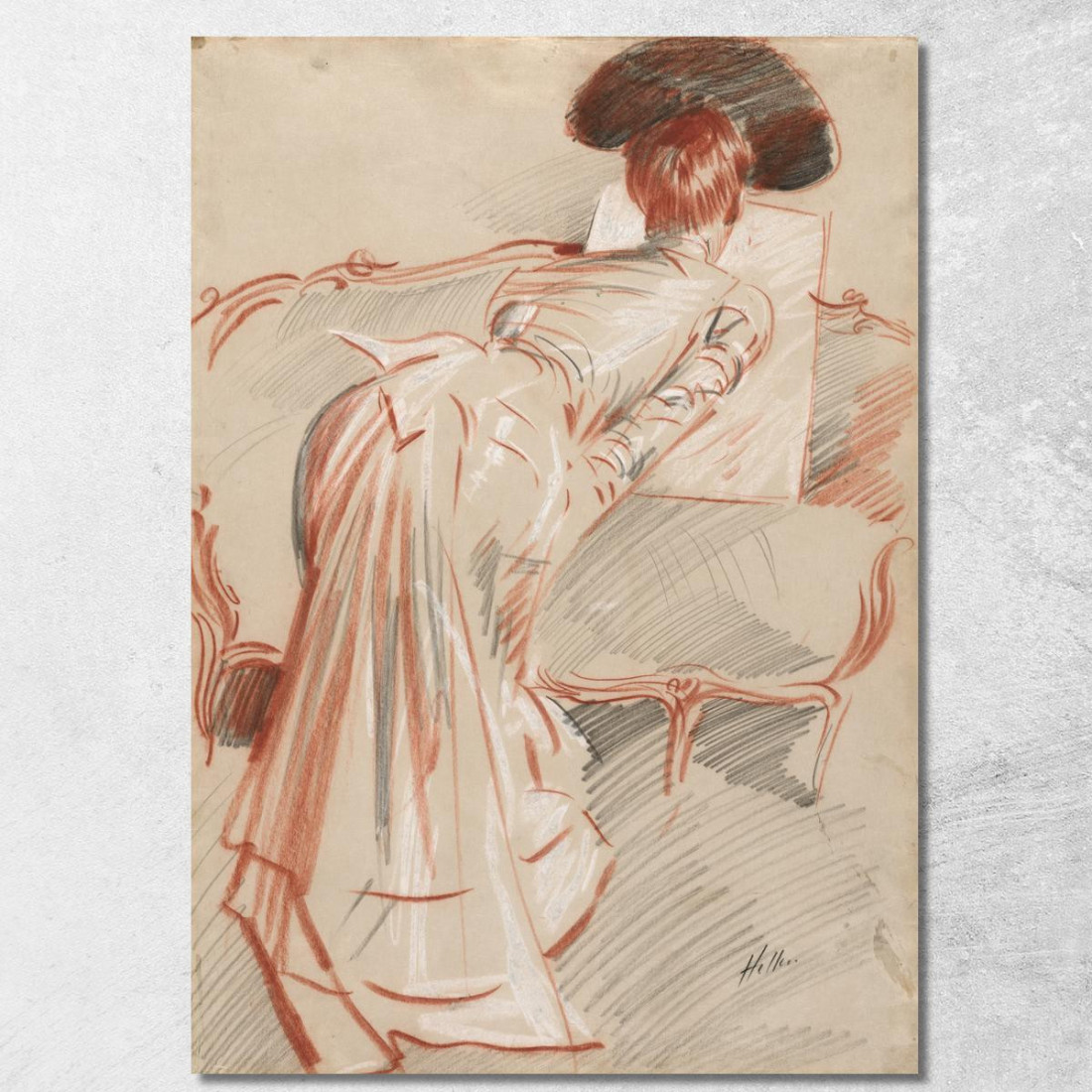 Donna Forse La Signora Alice Hellu Che Guarda Un Disegno Paul César Helleu pch57 quadro stampato su tela Donna Forse La Signora Alice Hellu Che Guarda Un Disegno Paul César Helleu pch57 quadro stampato su tela