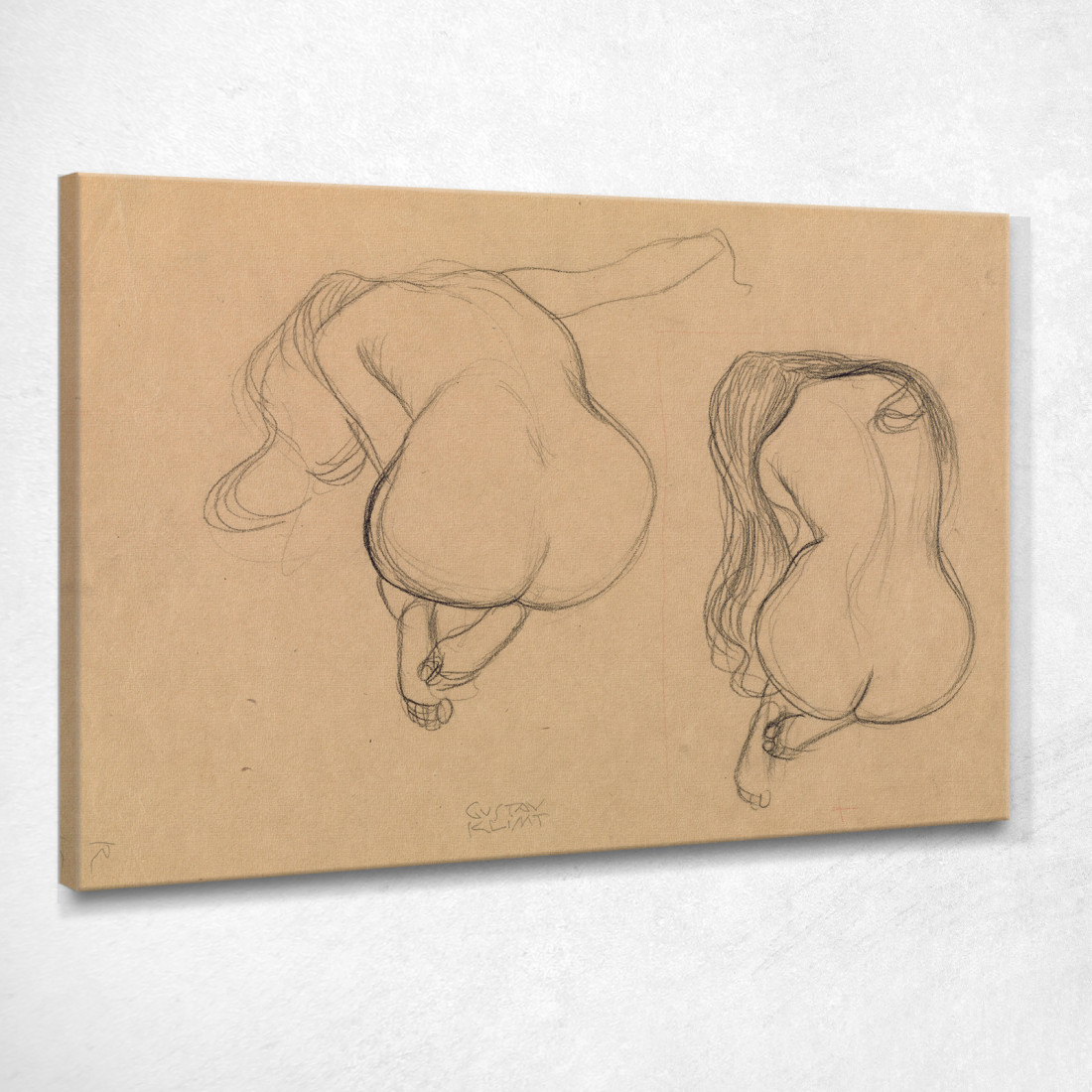 Due Studi Di Nudo Seduto Con Capelli Lunghi 2 Gustav Klimt kg143 quadro stampato su tela Due Studi Di Nudo Seduto Con Capelli Lunghi 2 Gustav Klimt kg143 quadro stampato su tela