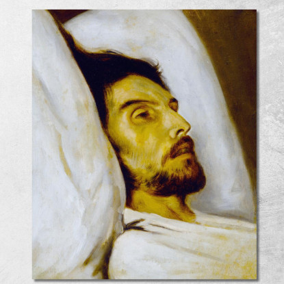 Ritratto Di Un Uomo Sul Letto Di Morte Già Detto Armand Carrel Paul Delaroche pdl13 quadro stampato su tela