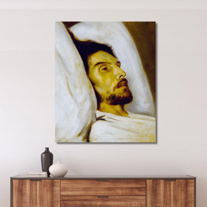 Ritratto Di Un Uomo Sul Letto Di Morte Già Detto Armand Carrel Paul Delaroche pdl13 quadro stampato su tela