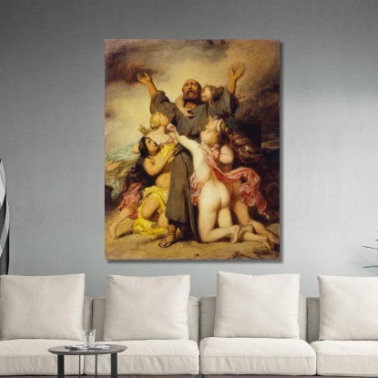 La Tentazione Di Sant'Antonio Paul Delaroche pdl22 quadro stampato su tela