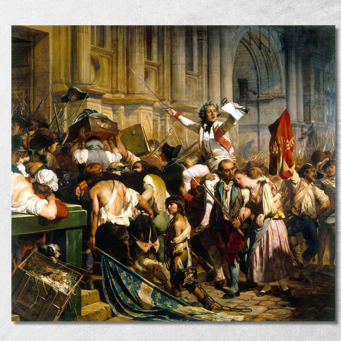 I Vincitori Della Bastiglia Davanti All'Hôtel De Ville Paul Delaroche pdl23 quadro stampato su tela