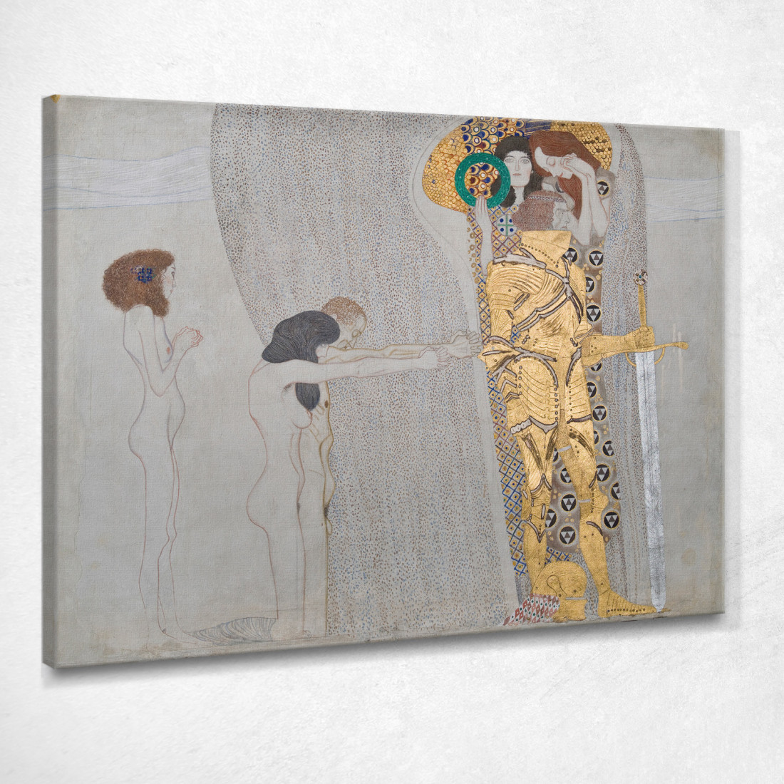 Fregio Di Beethoven Le Sofferenze Della Debole Umanità Gustav Klimt kg145 quadro stampato su tela Fregio Di Beethoven Le Sofferenze Della Debole Umanità Gustav Klimt kg145 quadro stampato su tela