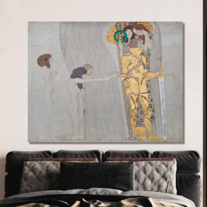 Fregio Di Beethoven Le Sofferenze Della Debole Umanità Gustav Klimt kg145 quadro stampato su tela