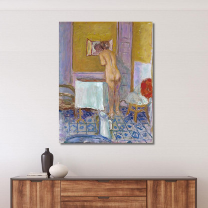 Nuda Con Un Panno Rosso Nuda Al Suo Bagno Pierre Bonnard pbn51 quadro stampato su tela