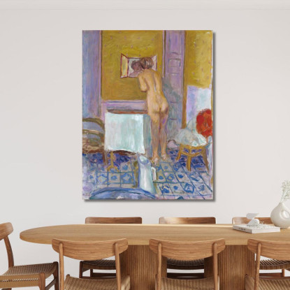 Nuda Con Un Panno Rosso Nuda Al Suo Bagno Pierre Bonnard pbn51 quadro stampato su tela