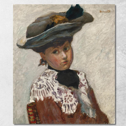 Ritratto Di Giovane Donna O Cappello Pierre Bonnard pbn58 quadro stampato su tela