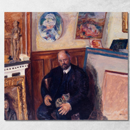 Ritratto Di Ambroise Vollard Con Un Gatto Pierre Bonnard pbn61 quadro stampato su tela