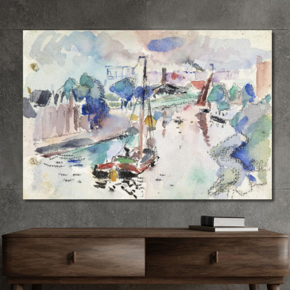 Il Kostverloren Vaart Ad Amsterdam Visto In Direzione Nord Rik Wouters rwo4 quadro stampato su tela