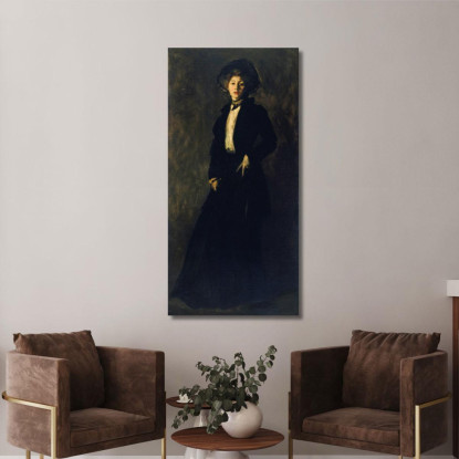 Giovane Donna In Nero Robert Henri rhn76 quadro stampato su tela