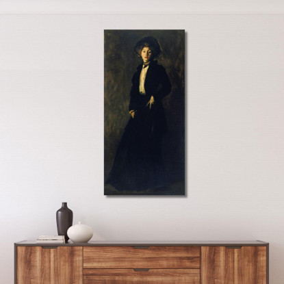 Giovane Donna In Nero Robert Henri rhn76 quadro stampato su tela