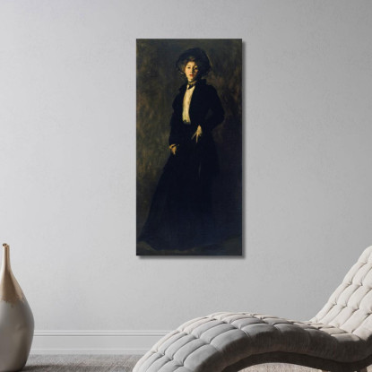 Giovane Donna In Nero Robert Henri rhn76 quadro stampato su tela