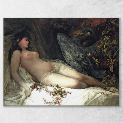 Leda E Il Cigno Hans Makart hmk30 quadro stampato su tela