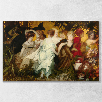 Modern Amoretti 2 Hans Makart hmk34 quadro stampato su tela