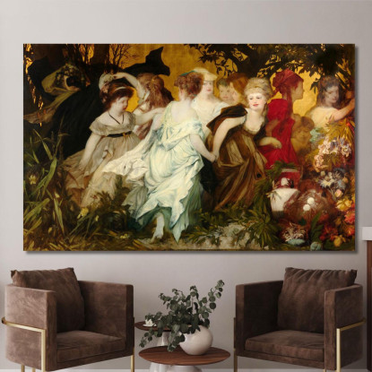Modern Amoretti 2 Hans Makart hmk34 quadro stampato su tela