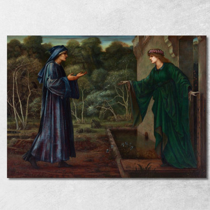 Il Pellegrino Alla Porta Dell'Ozio Sir Edward Coley Burne-Jones ecb94 quadro stampato su tela