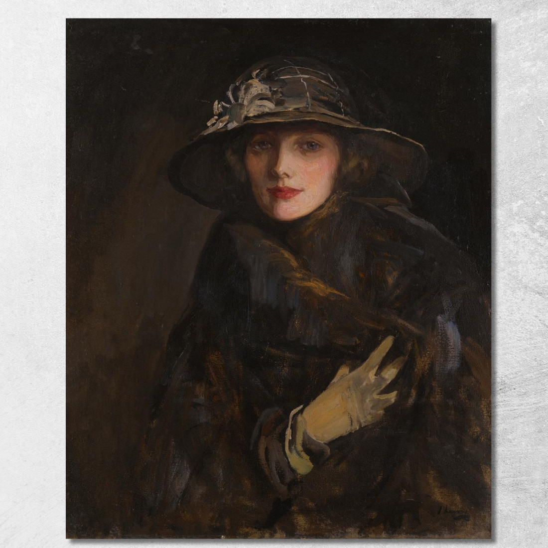 Una Signora In Marrone Sir John Lavery sjl4 quadro stampato su tela