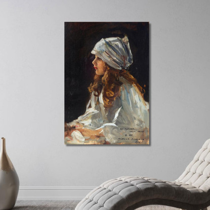 Ritratto Della Figlia Dell'Artista Alice Sir John Lavery sjl39 quadro stampato su tela