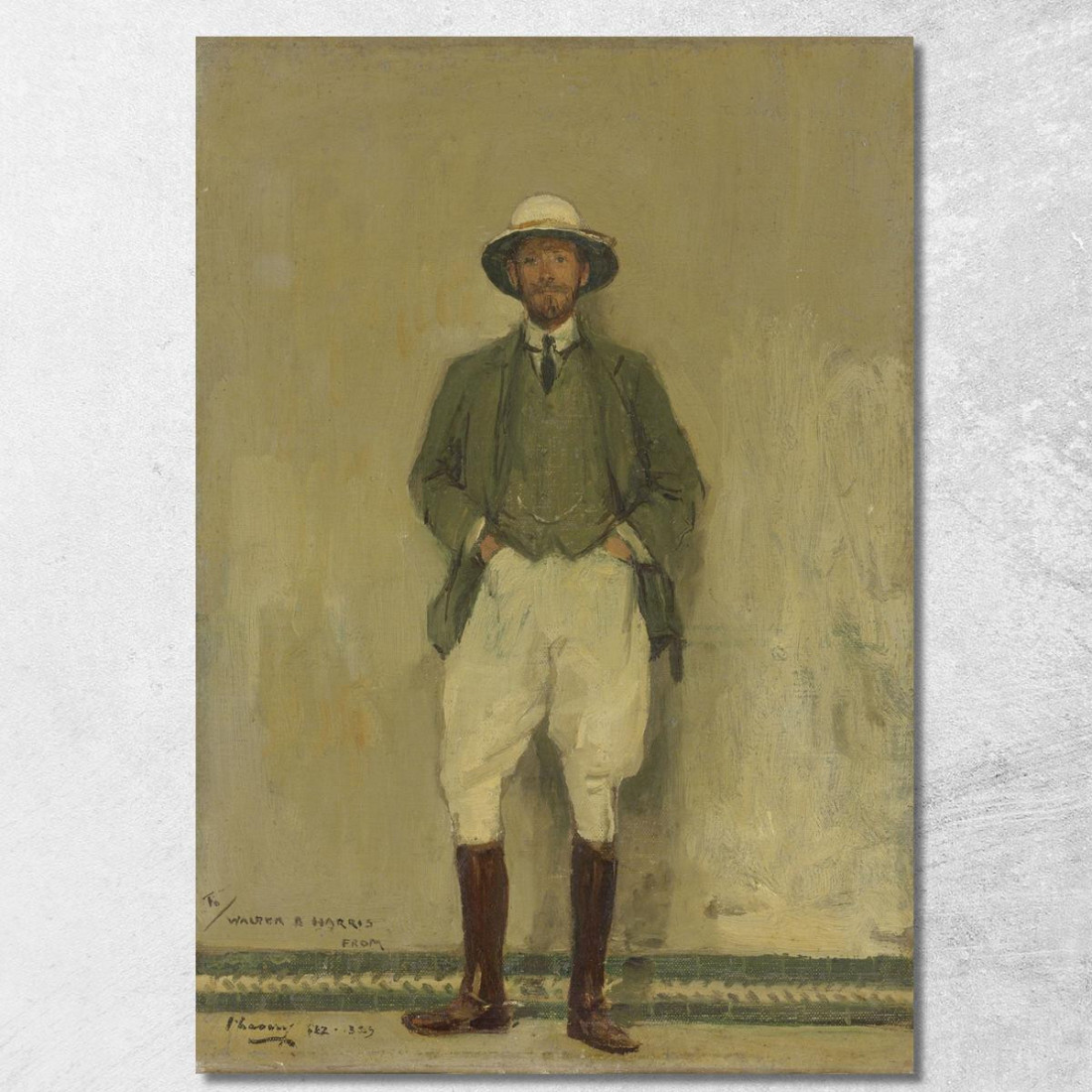 Ritratto Di Walter B. Harris Sir John Lavery sjl40 quadro stampato su tela Ritratto Di Walter B. Harris Sir John Lavery sjl40 quadro stampato su tela