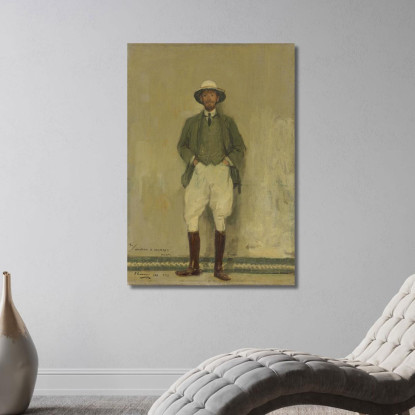 Ritratto Di Walter B. Harris Sir John Lavery sjl40 quadro stampato su tela
