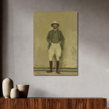Ritratto Di Walter B. Harris Sir John Lavery sjl40 quadro stampato su tela