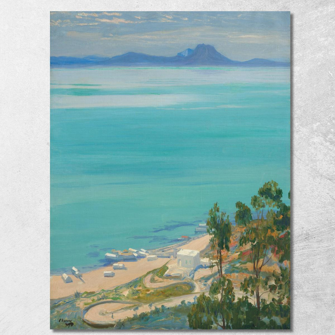 La Baia Di Tunisi Mattina Sir John Lavery sjl45 quadro stampato su tela La Baia Di Tunisi Mattina Sir John Lavery sjl45 quadro stampato su tela