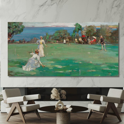 La Festa Del Croquet Sir John Lavery sjl48 quadro stampato su tela