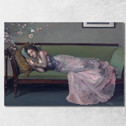 Il Divano Verde Sir John Lavery sjl51 quadro stampato su tela