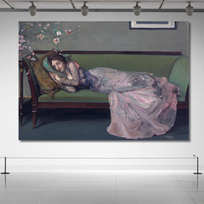 Il Divano Verde Sir John Lavery sjl51 quadro stampato su tela
