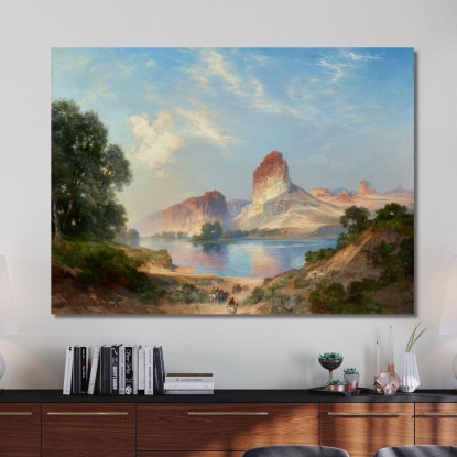 Un Paradiso Indiano Green River Wyoming Thomas Moran tmr9 quadro stampato su tela