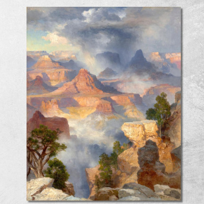 Grand Canyon Fiume Colorado Thomas Moran tmr25 quadro stampato su tela