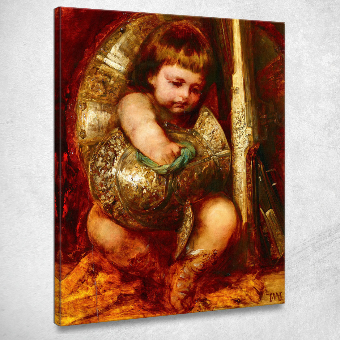 Putto Che Pulisce Le Braccia Di Marte Hans Makart hmk52 quadro stampato su tela Putto Che Pulisce Le Braccia Di Marte Hans Makart hmk52 quadro stampato su tela