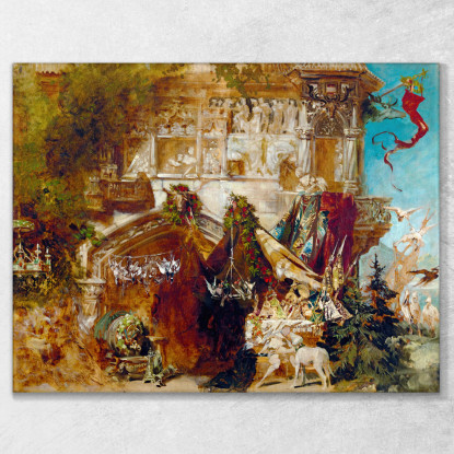 Il Castello Di Caccia Hans Makart hmk62 quadro stampato su tela