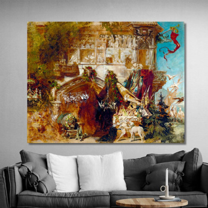 Il Castello Di Caccia Hans Makart hmk62 quadro stampato su tela