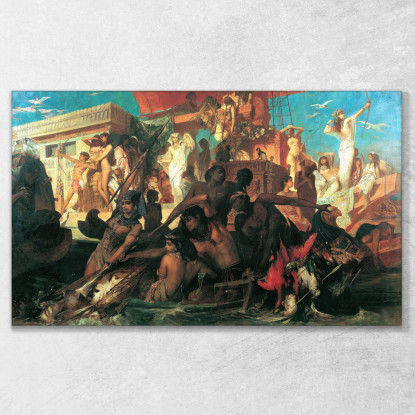 La Caccia Al Nilo Hans Makart hmk63 quadro stampato su tela