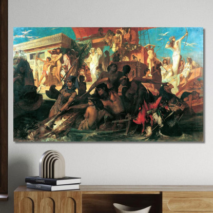 La Caccia Al Nilo Hans Makart hmk63 quadro stampato su tela