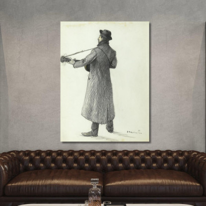 Musicista Di Strada Théophile Alexandre Steinlen tas39 quadro stampato su tela