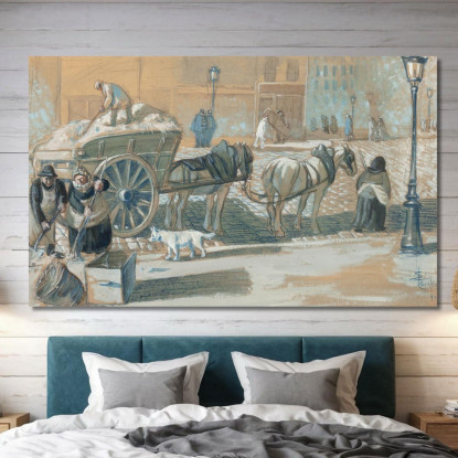 Scena Parigina In Inverno Théophile Alexandre Steinlen tas46 quadro stampato su tela
