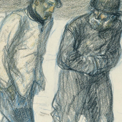 Due Vagabondi Che Camminano Nella Neve Théophile Alexandre Steinlen tas55 quadro stampato su tela