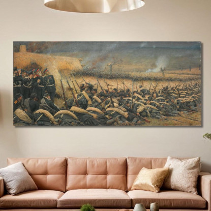 Prima Dell'Attacco. A Plevna Vasily Vereshchagin vvr10 quadro stampato su tela